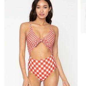 NWT Marina West Gingham Bric Red. Size XXL